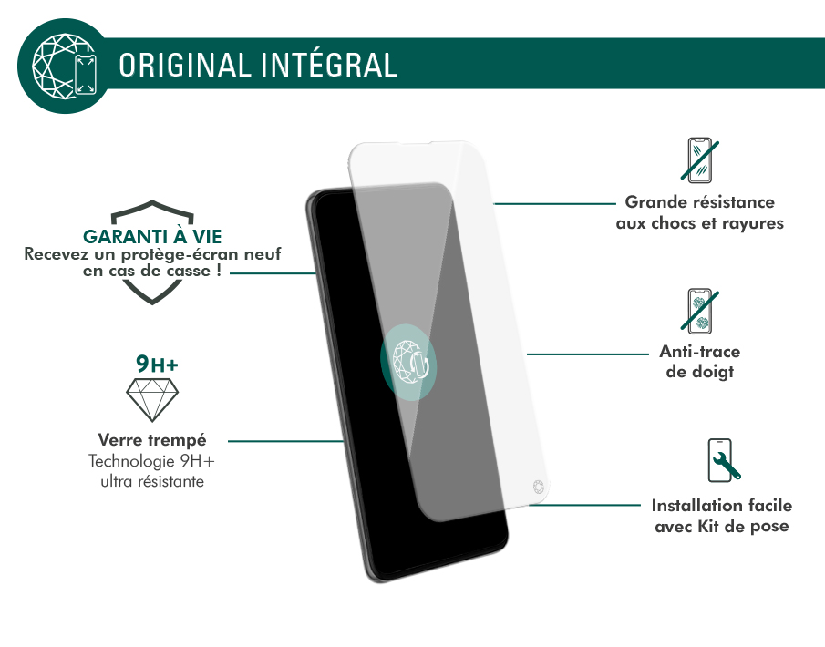 Protège écran Samsung Galaxy S25 - Certifié GRS, Original 2.5D Verre trempé + Garantie à vie – Image 2
